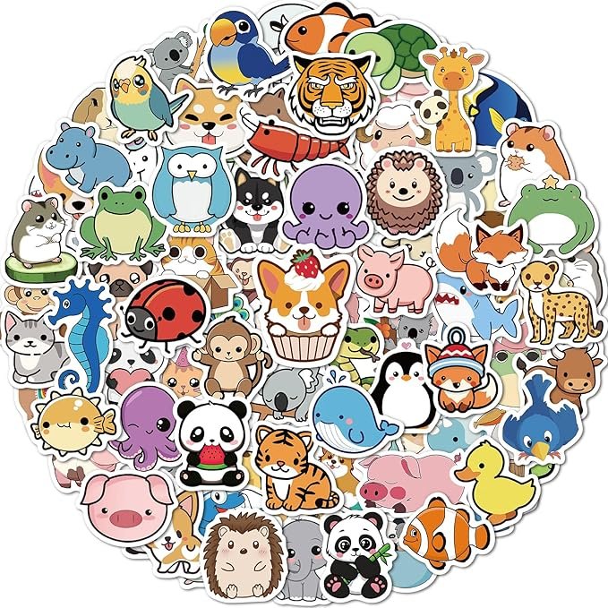 100 Pcs Animal Stickers for Kids