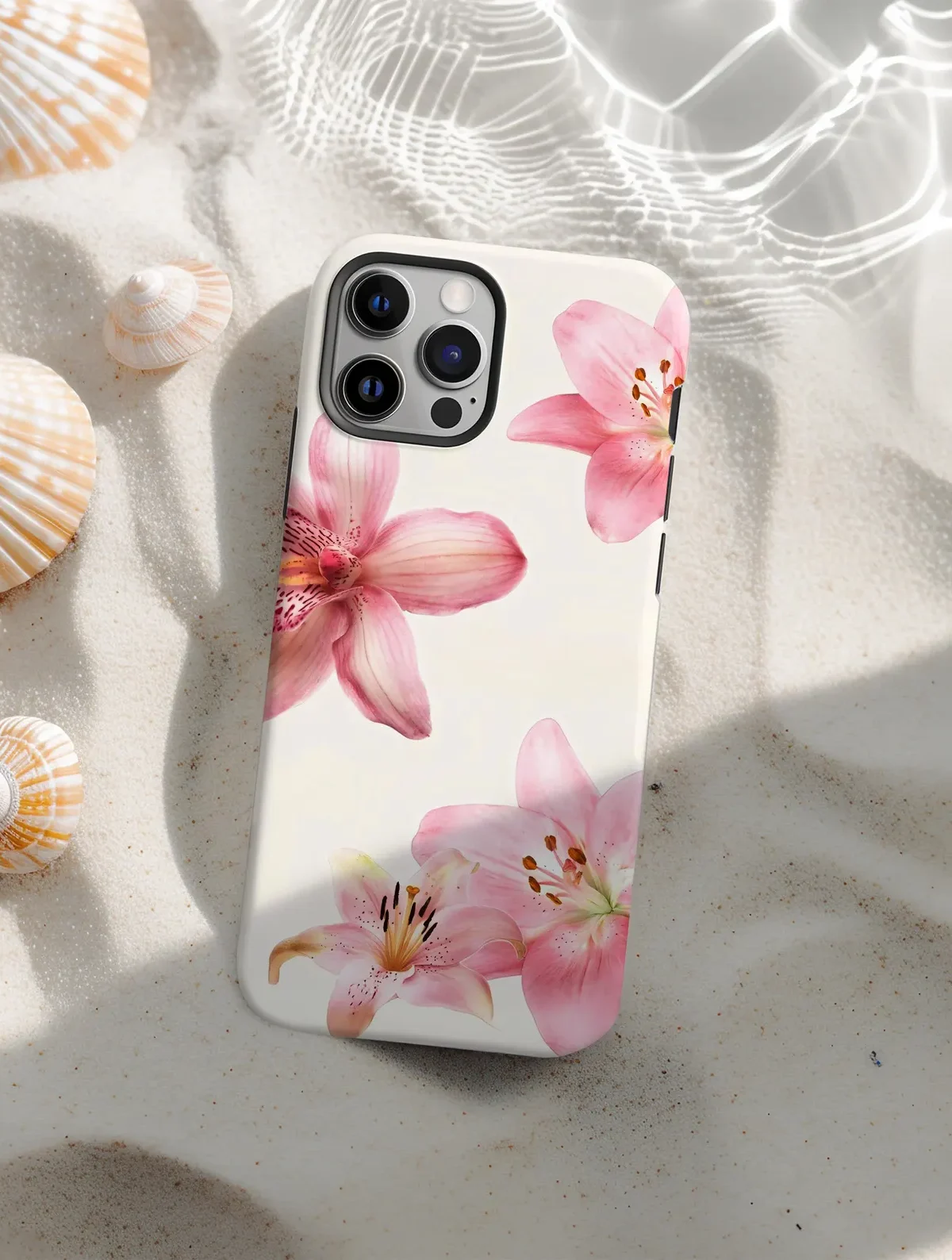 Pink hibiscus phone case