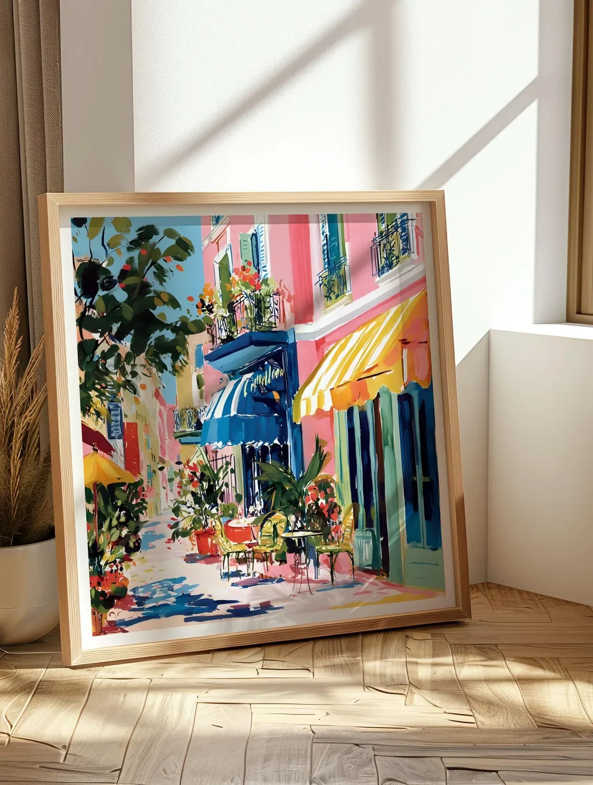 Mediterranean Café Street Art Print